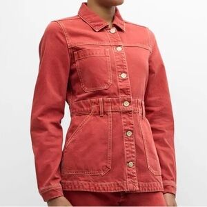 VERONICA BEARD JACKET. SIZE S. ANZU UTILITY DENIM JACKET. COLLARED. BELT LOOPS